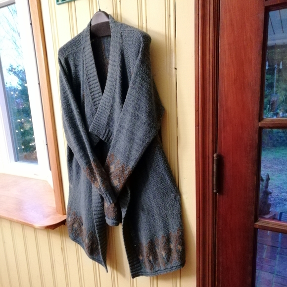 Vintage Pima Cotton Cardigan Sweater Duster, OS - Picture 2 of 7